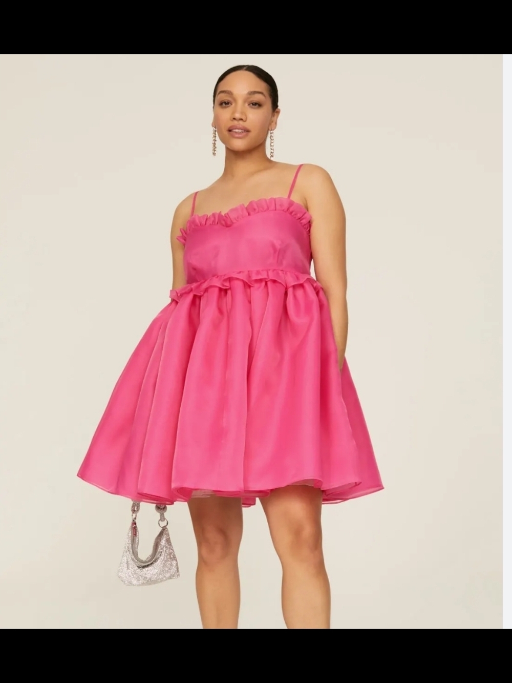 Selkie Cali Rosebud Dress Hot Pink  Mini Dress
